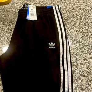 Adidas Track Pants. Black and White. Size XL.